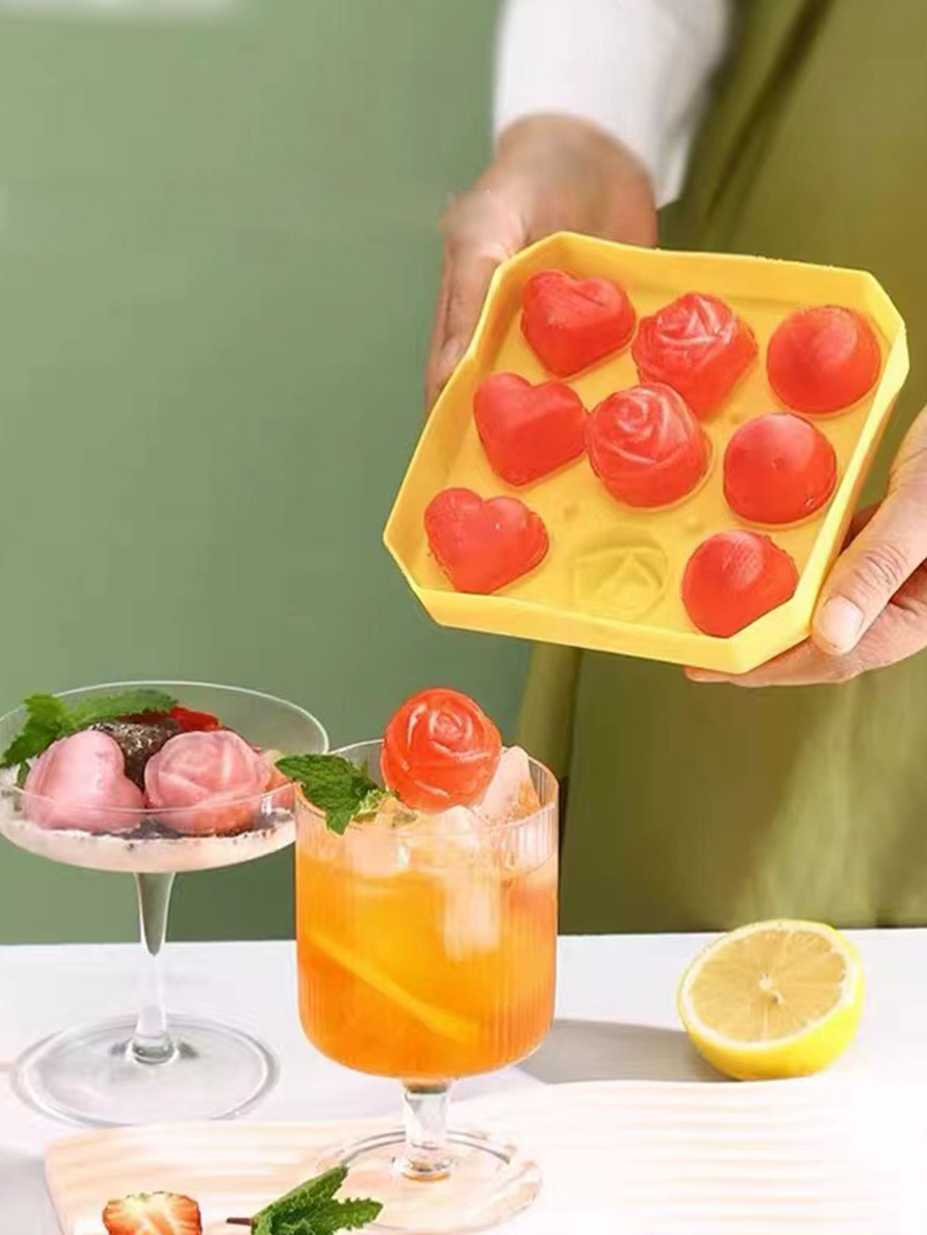 Ice Mold Sphere - Rose Ice Cube Mold Ijsbakje Food-Grade