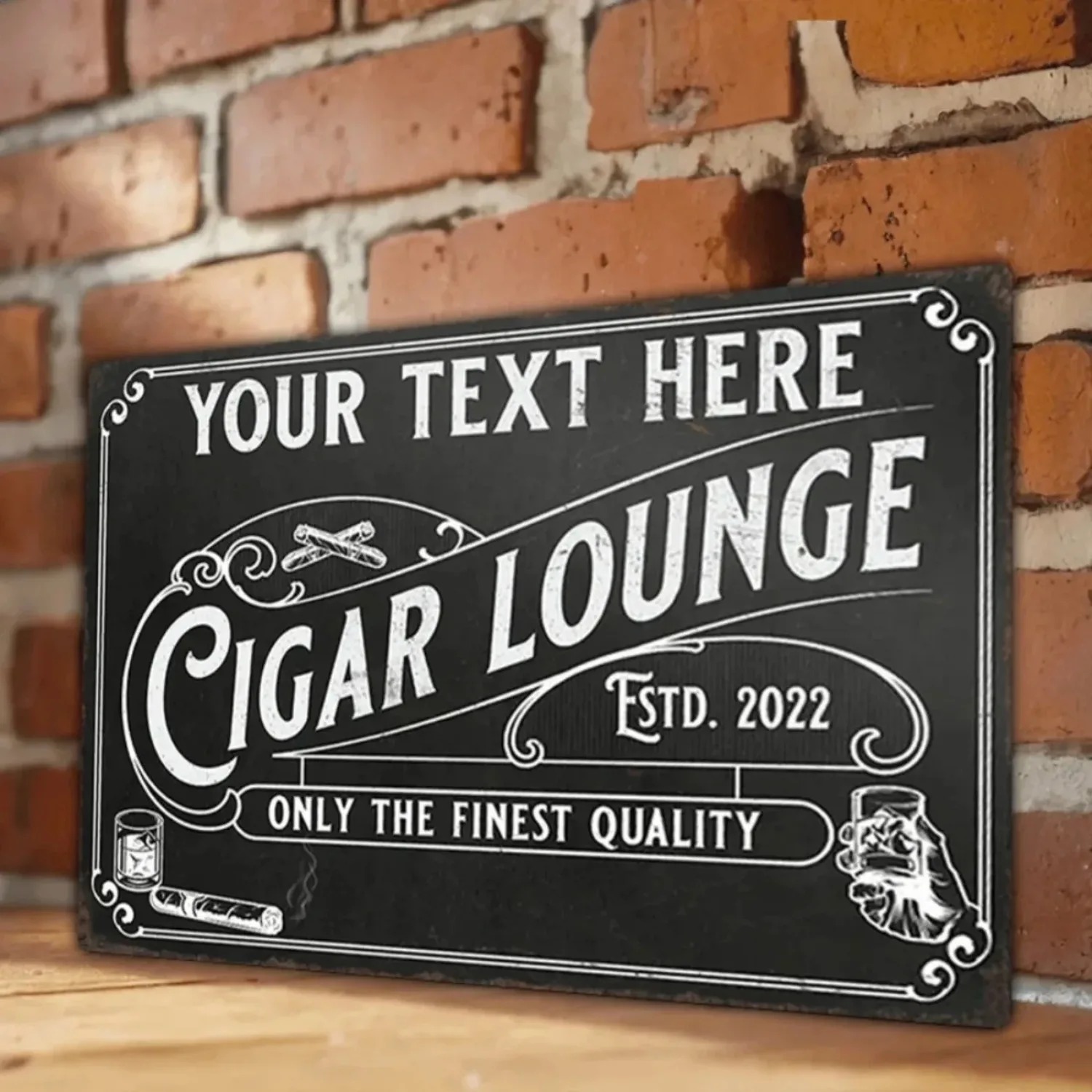 Home Bar Lounge - CIFbuy Aanpasbaar Aluminium Sigaarbord Vintage Wanddecoratie